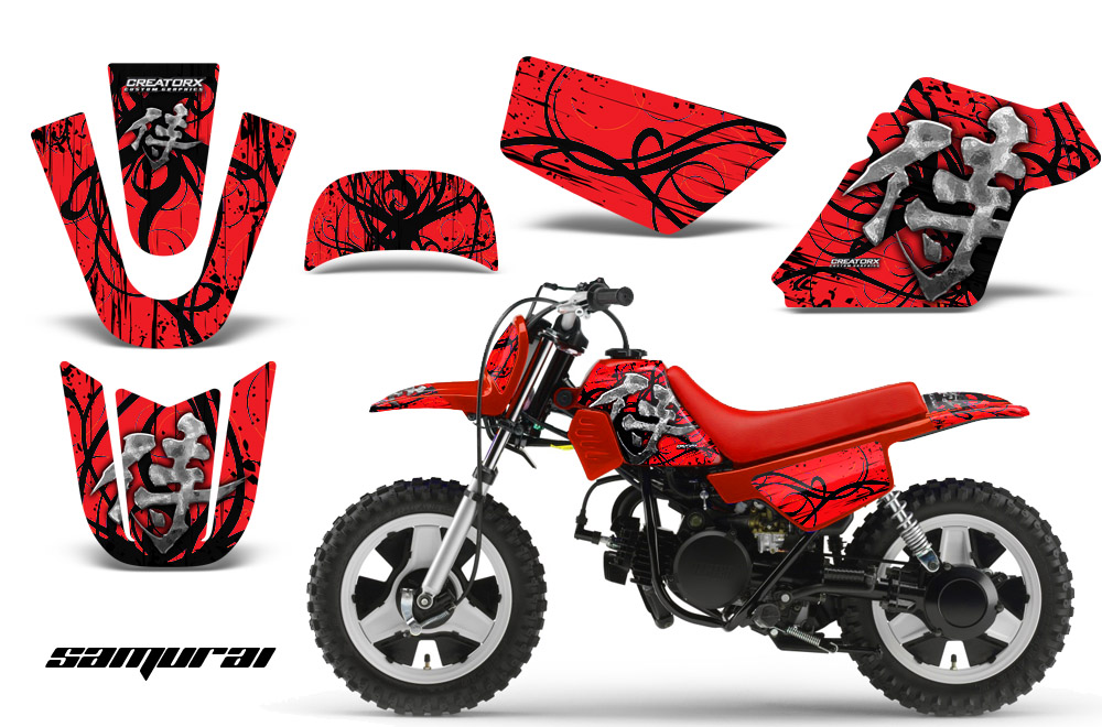 Yamaha PW 50 Graphics Kit Samurai Black Red RB